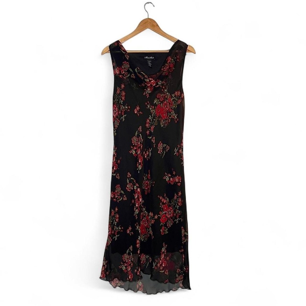 Vintage black and red maxi dress